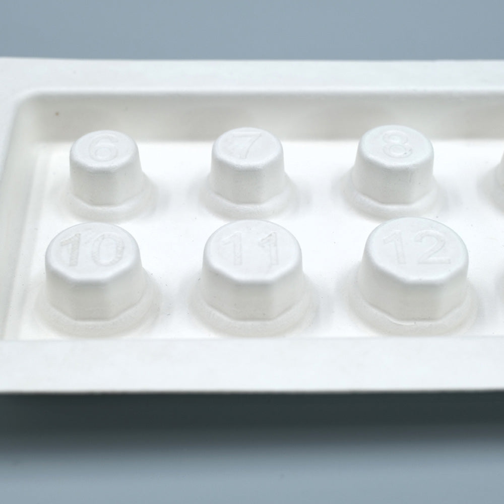 Juego de llaves de vaso ecológicas para bandeja de pulpa de caña de azúcar