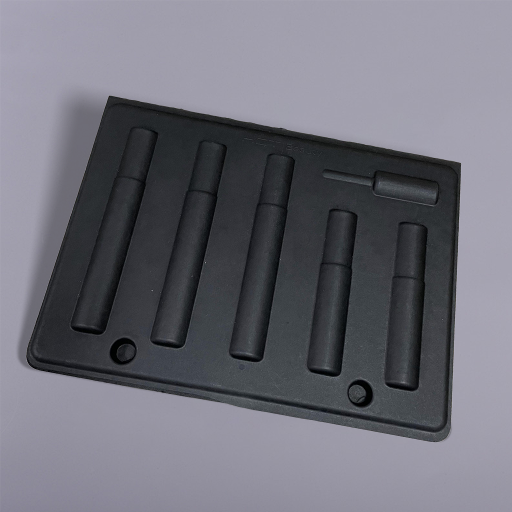 100% Recycled Black Molded Fiber Cosmetic Gift Set Insert Tray