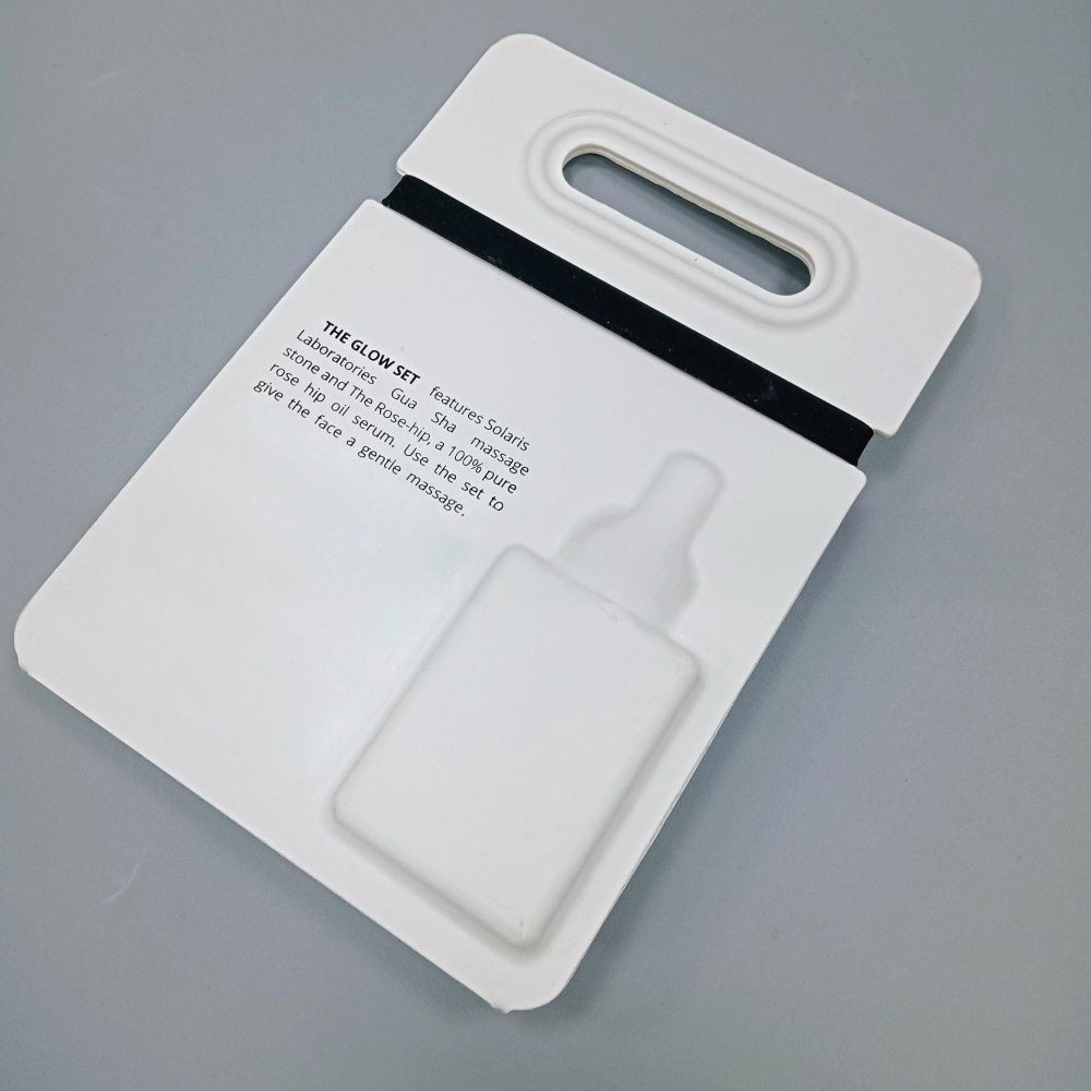 Aceite de masaje facial Gua Sha, cuidado de la piel, embalaje sostenible con asa