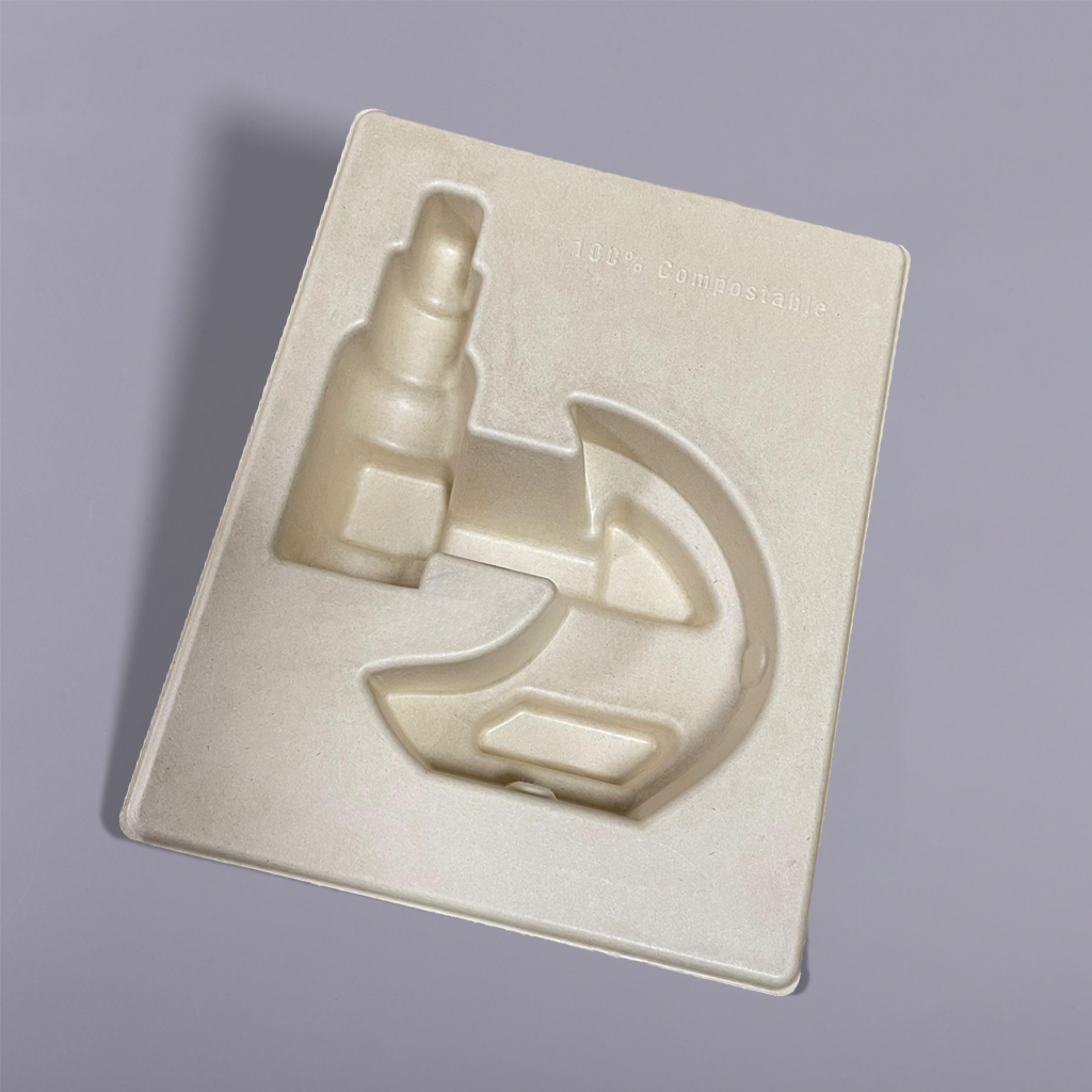 Bandeja de inserción de papel de pulpa para embalaje de productos para el cuidado de la piel