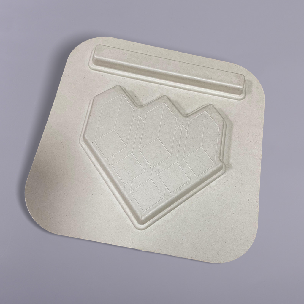 Bandeja moldeada de pulpa de trigo coloreada 100 % biodegradable para maquillaje