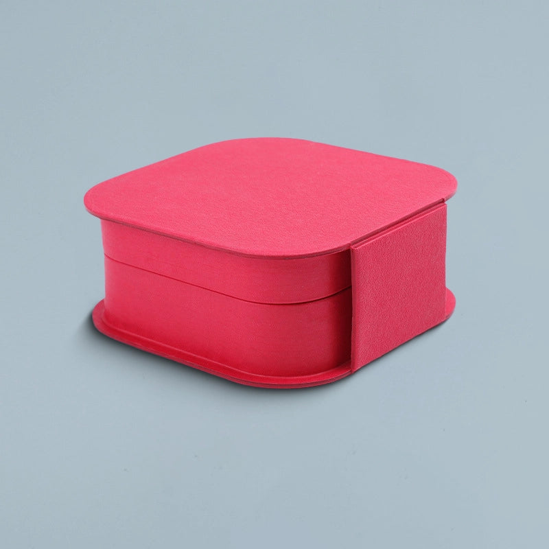 Faux Leather Texture Flip-Top Box