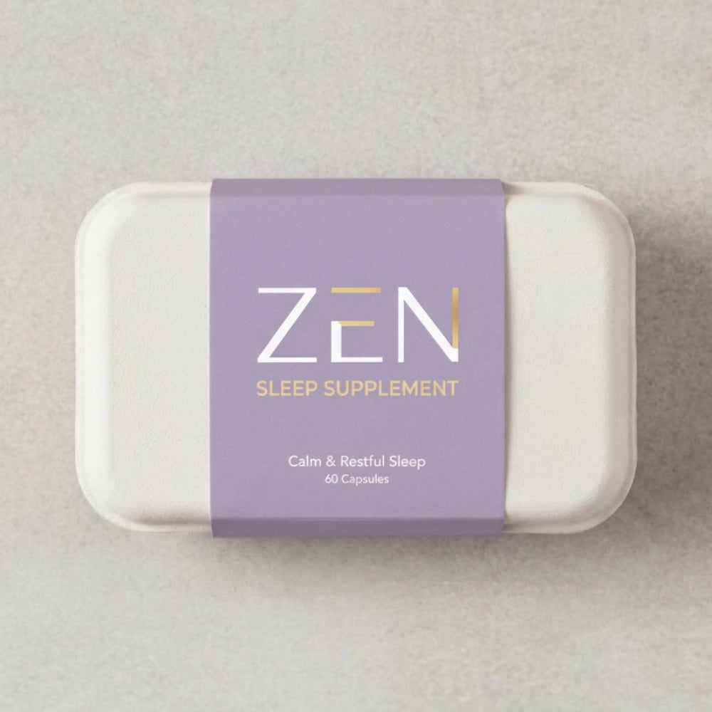 Serene Molded Pulp Supplement Box with Purple Sleeve
