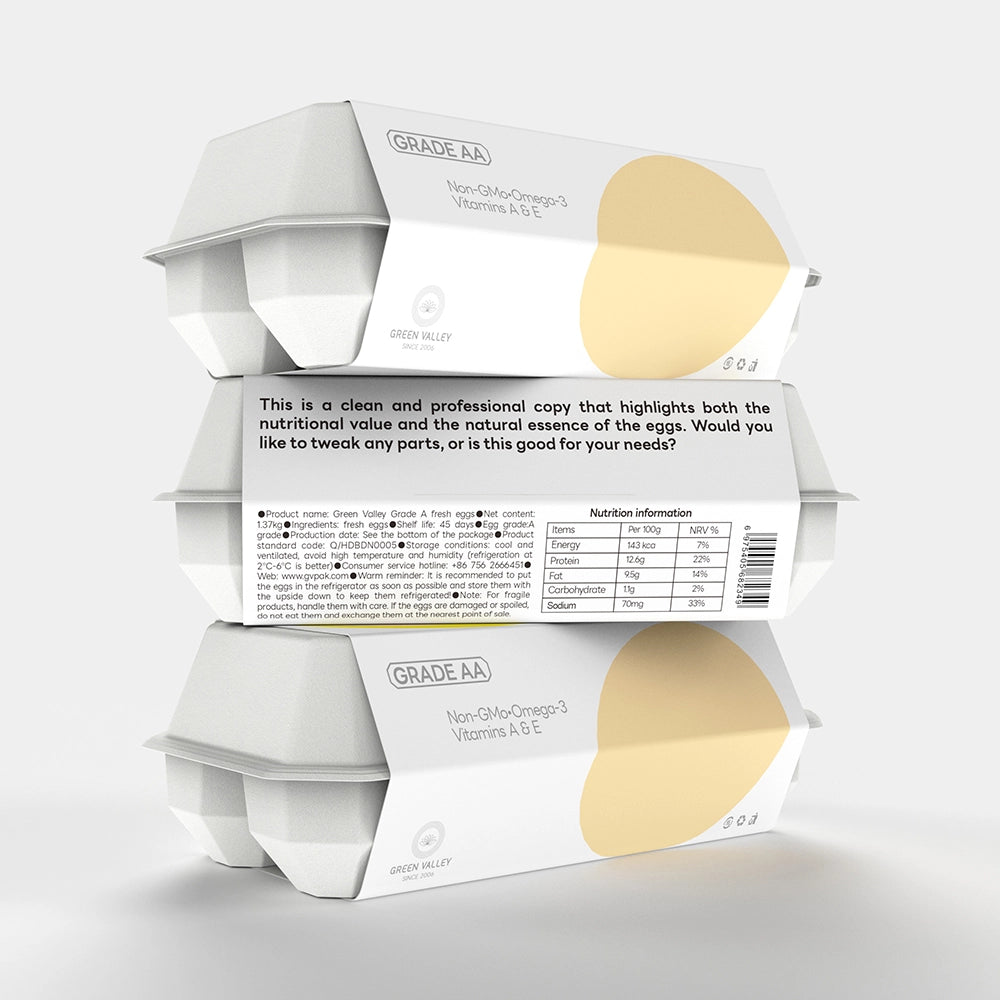 Caja de huevos tipo concha de pulpa moldeada