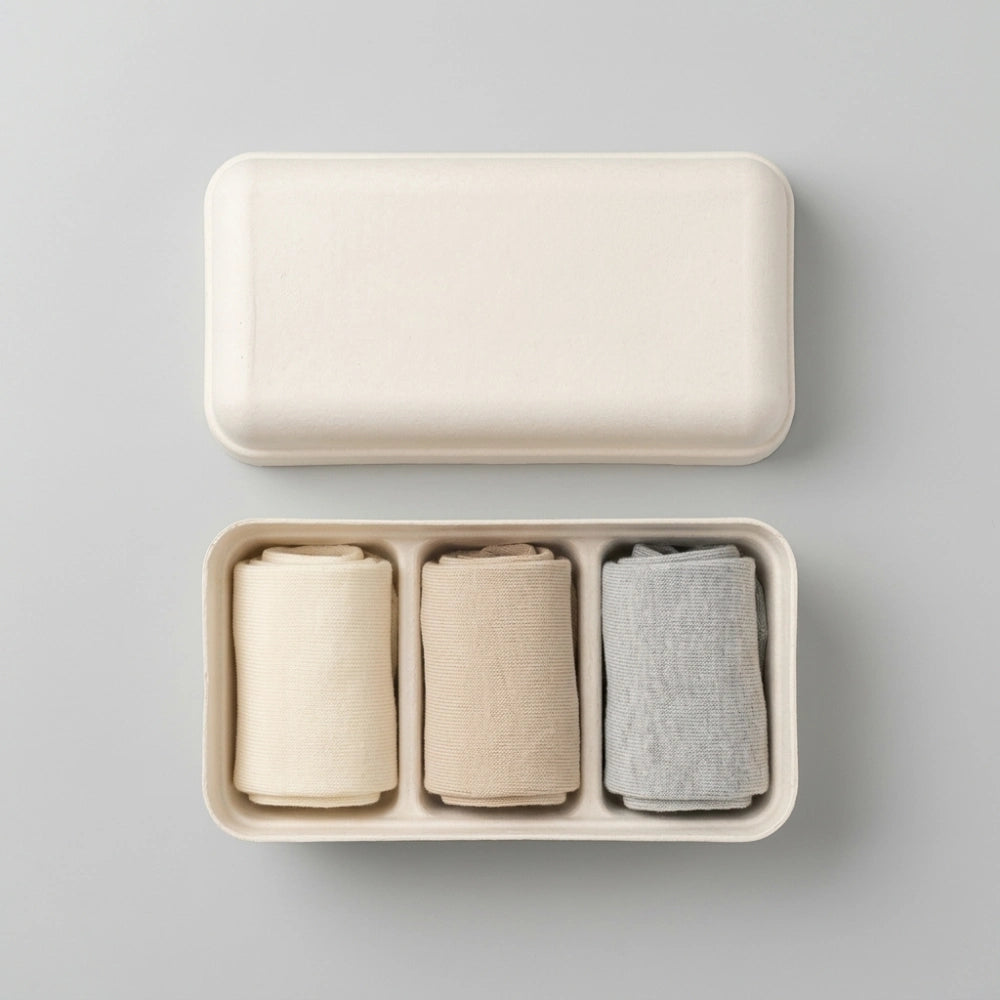 3 Slots Molded Pulp Clothing Socks Box