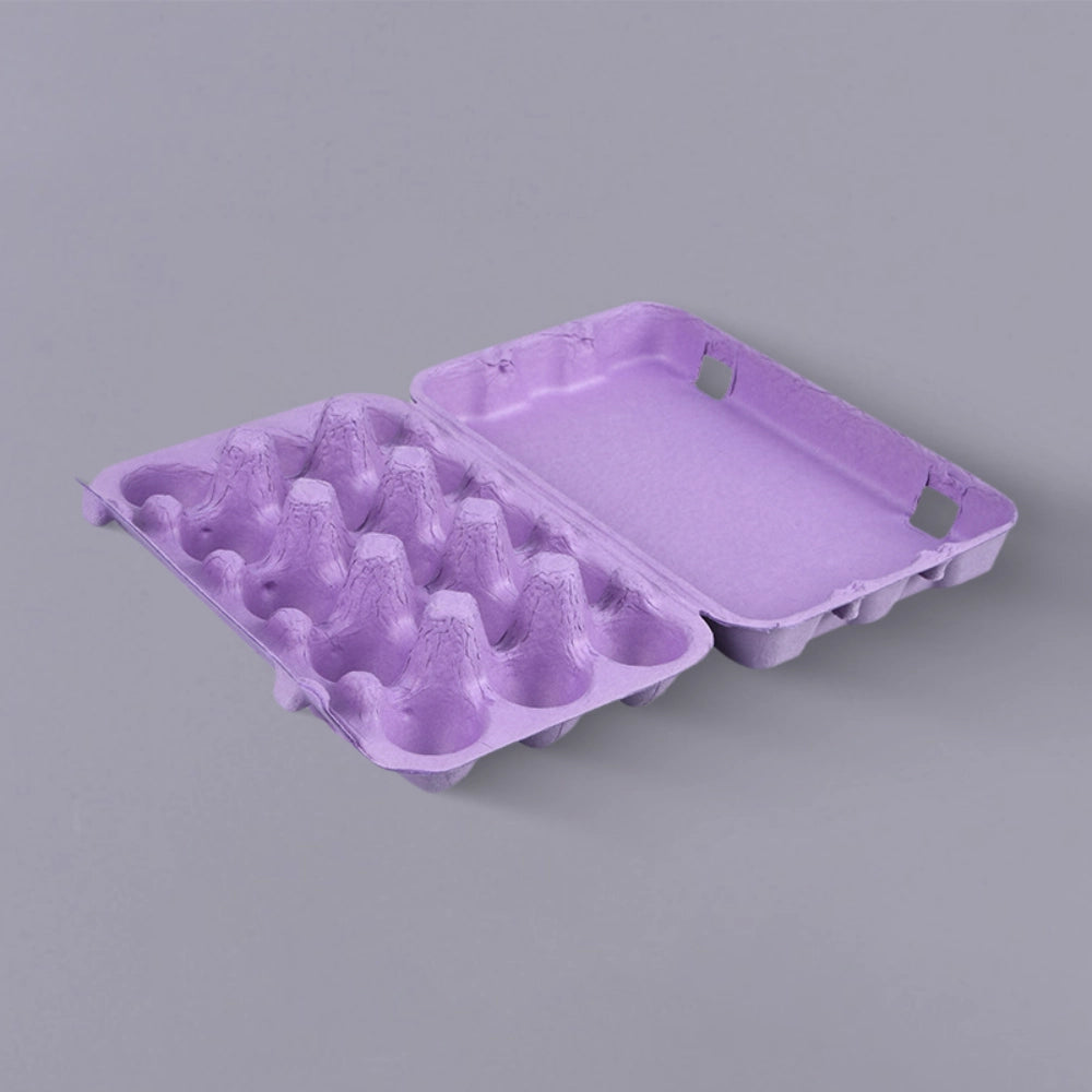 Purple Clamshell Egg Storage Pulp Tray