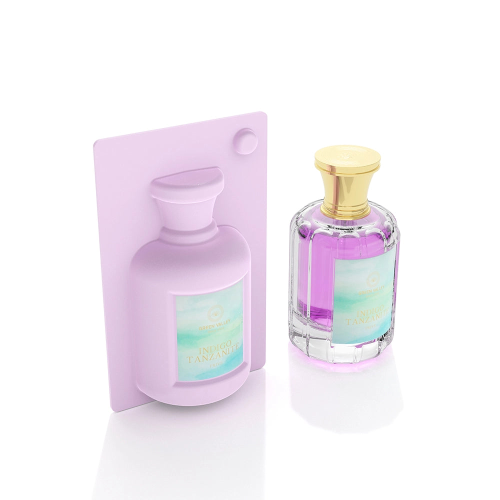 Bandeja con forma de concha de pulpa moldeada morada para perfumes