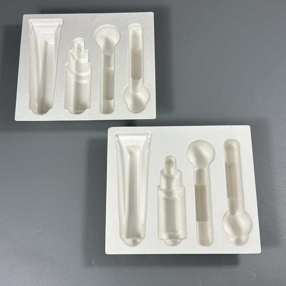 Green Cellulose Molded Pulp Trays For Cosmetics