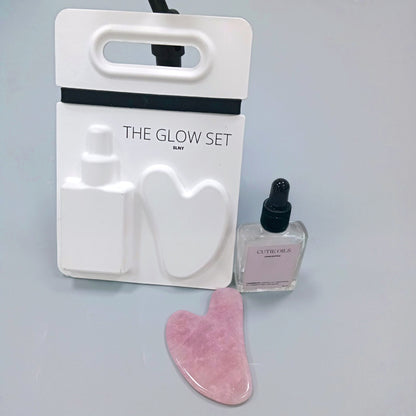 Aceite de masaje facial Gua Sha, cuidado de la piel, embalaje sostenible con asa