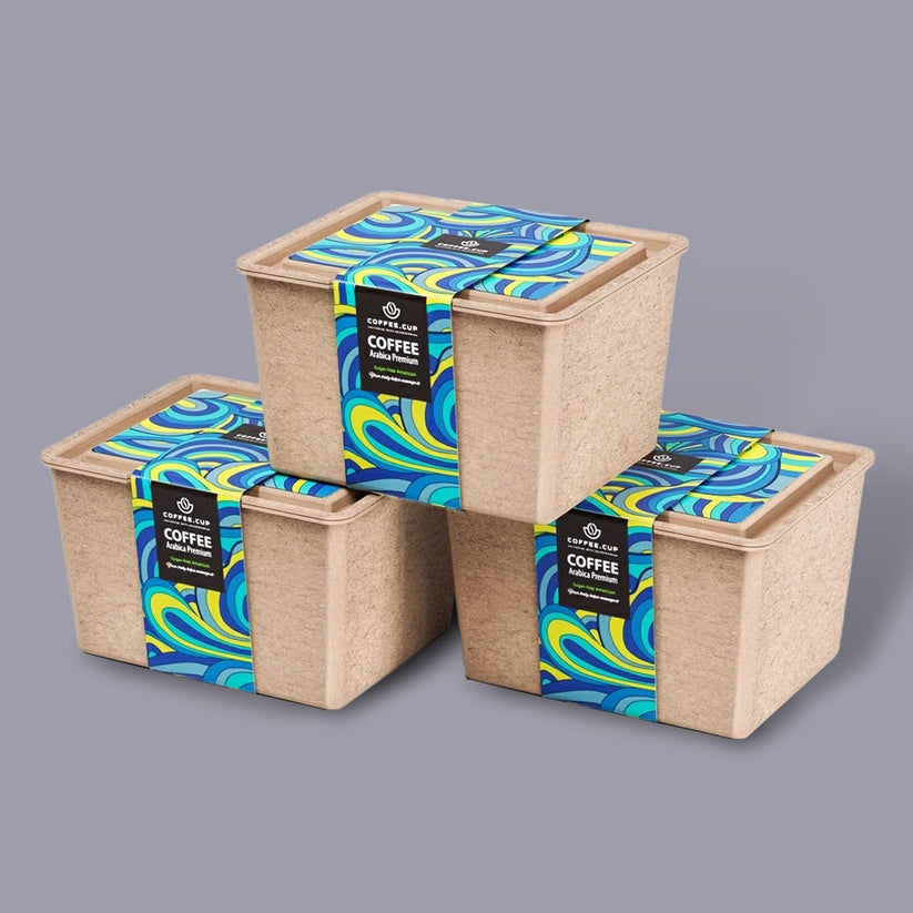 Instant Ear Coffee Molded Pulp Packaging Box With Sleeve