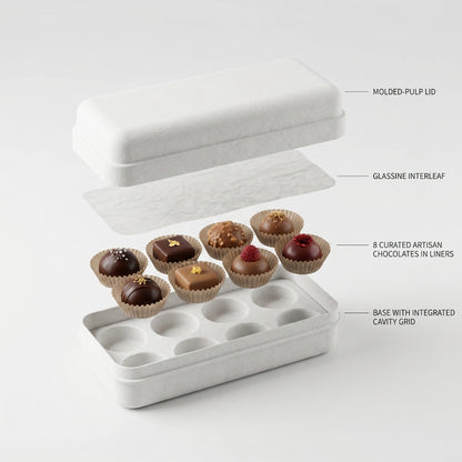 8 Slot Chocolate Molded Pulp Box