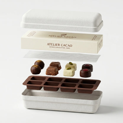 8 Slot Chocolate Molded Pulp Box