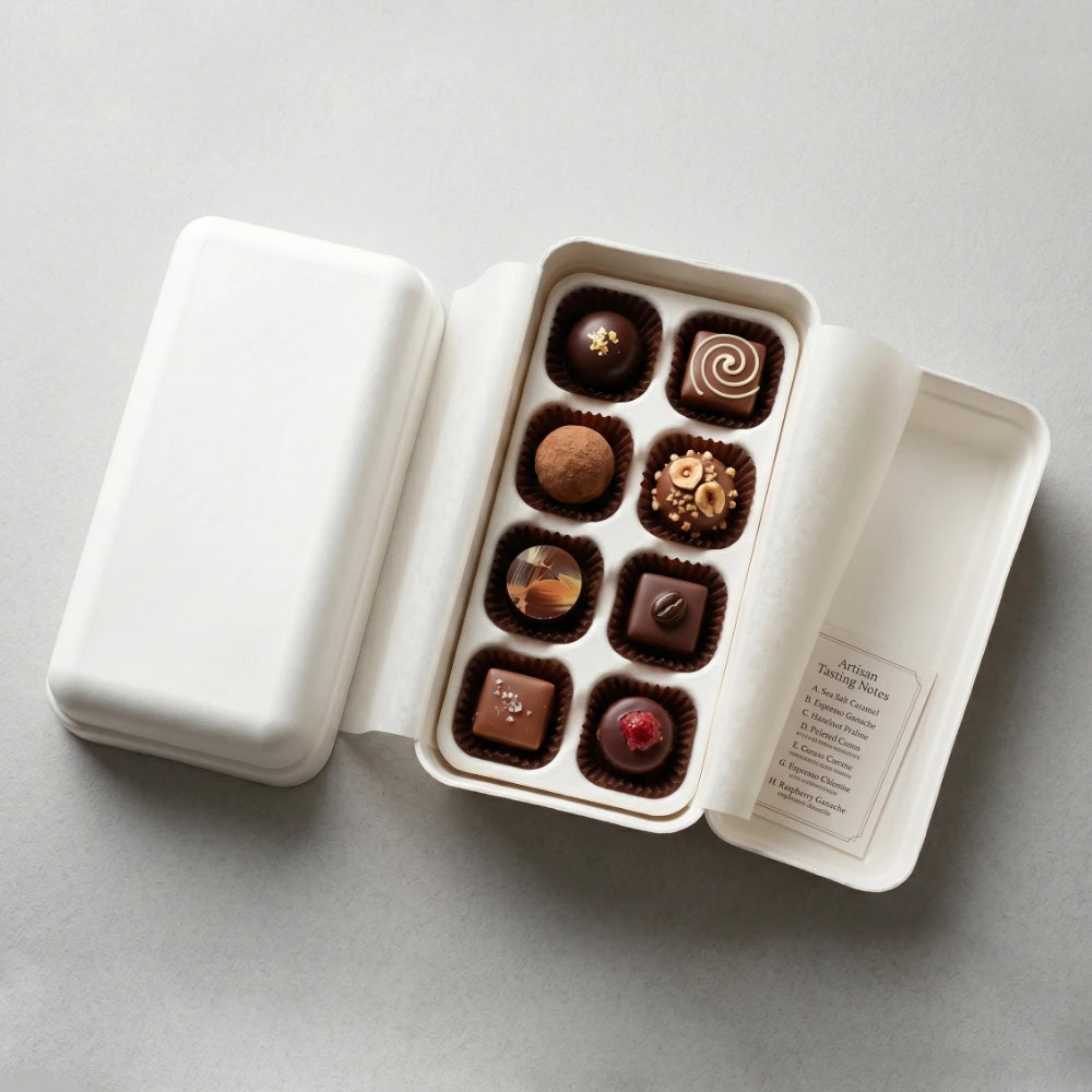 8 Slot Chocolate Molded Pulp Box