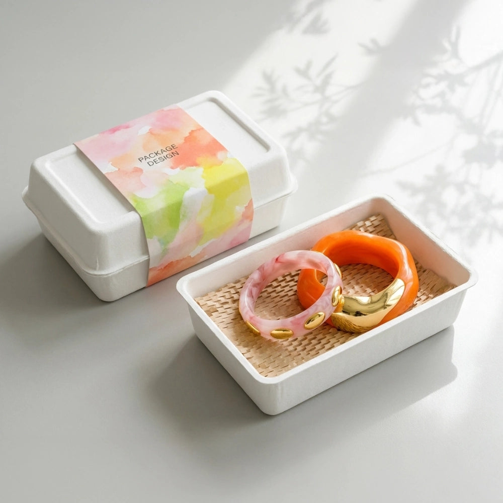 Rectangular Lid and Base Jewelry Watch Eco Friendly Box