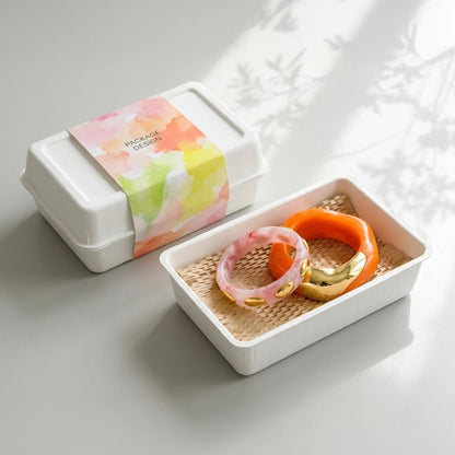 Rectangular Lid and Base Jewelry Watch Eco Friendly Box