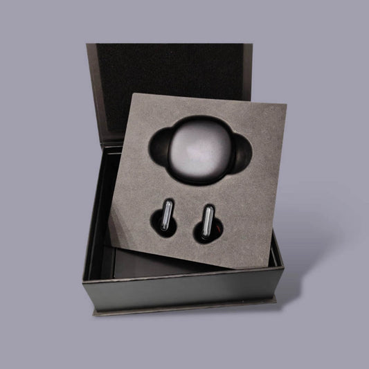 Black Pulp Molded Headphone Packaging