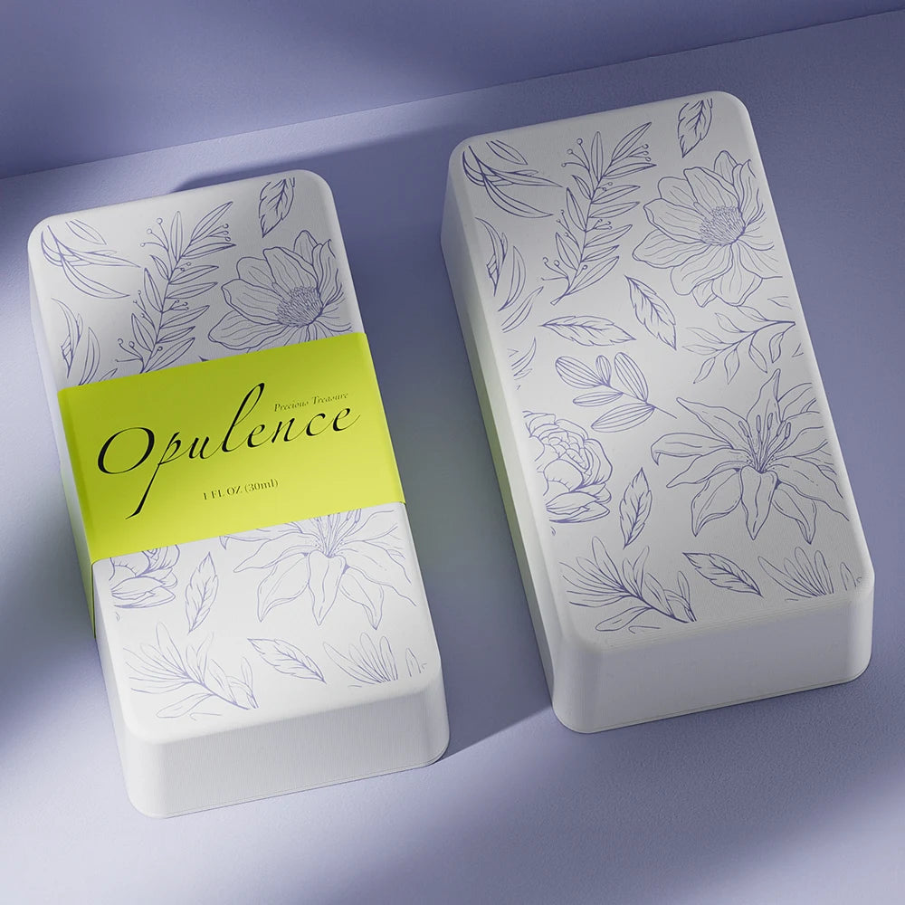 Blue Floral Style Elegant Perfume Packaging