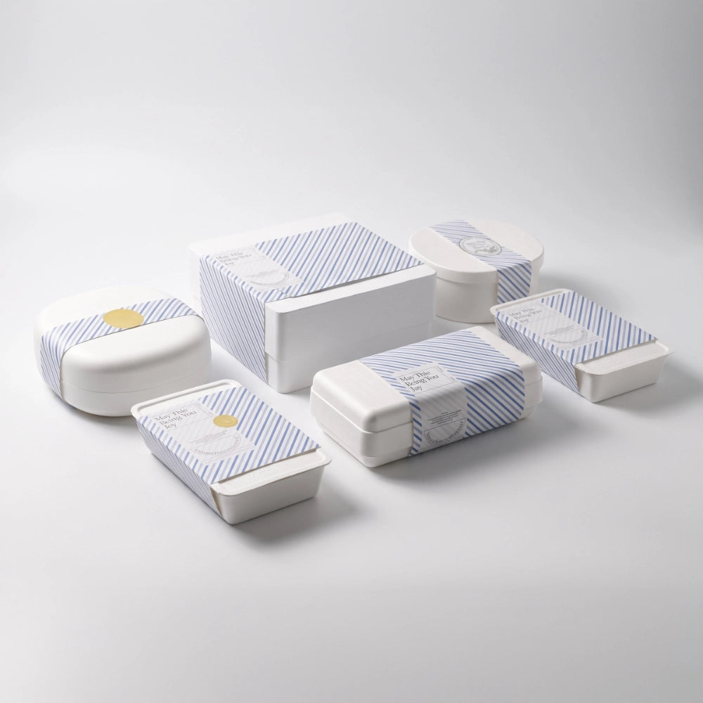 Luxury Blue Stripe Sustainable Perfume Box Suppliers