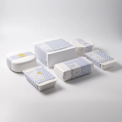 Luxury Blue Stripe Sustainable Perfume Box Suppliers