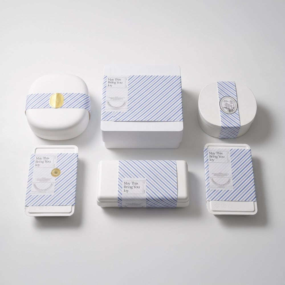 Luxury Blue Stripe Sustainable Perfume Box Suppliers