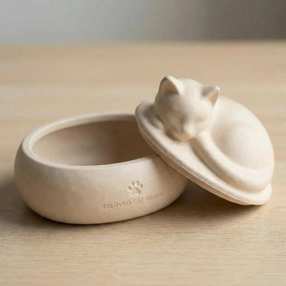 Lying Cat Biodegradable Pet Urn Wholesale