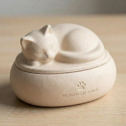 Lying Cat Biodegradable Pet Urn Wholesale