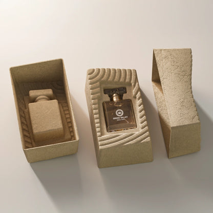 Wood Color Biodegradable Molded Pulp Perfume Packaging Insert