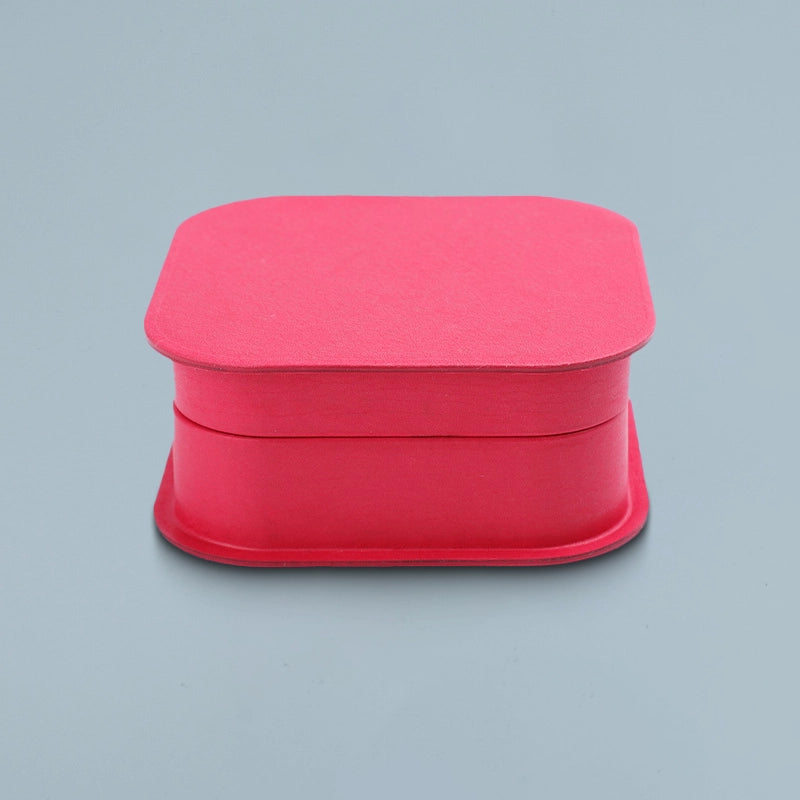 Faux Leather Texture Flip-Top Box