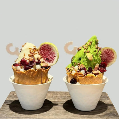 Hammered Pattern Biodegradable Eco Friendly Ice Cream Cup