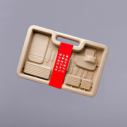 Sustainable Molded Fiber Mobile Phone Accessories Set Packaging