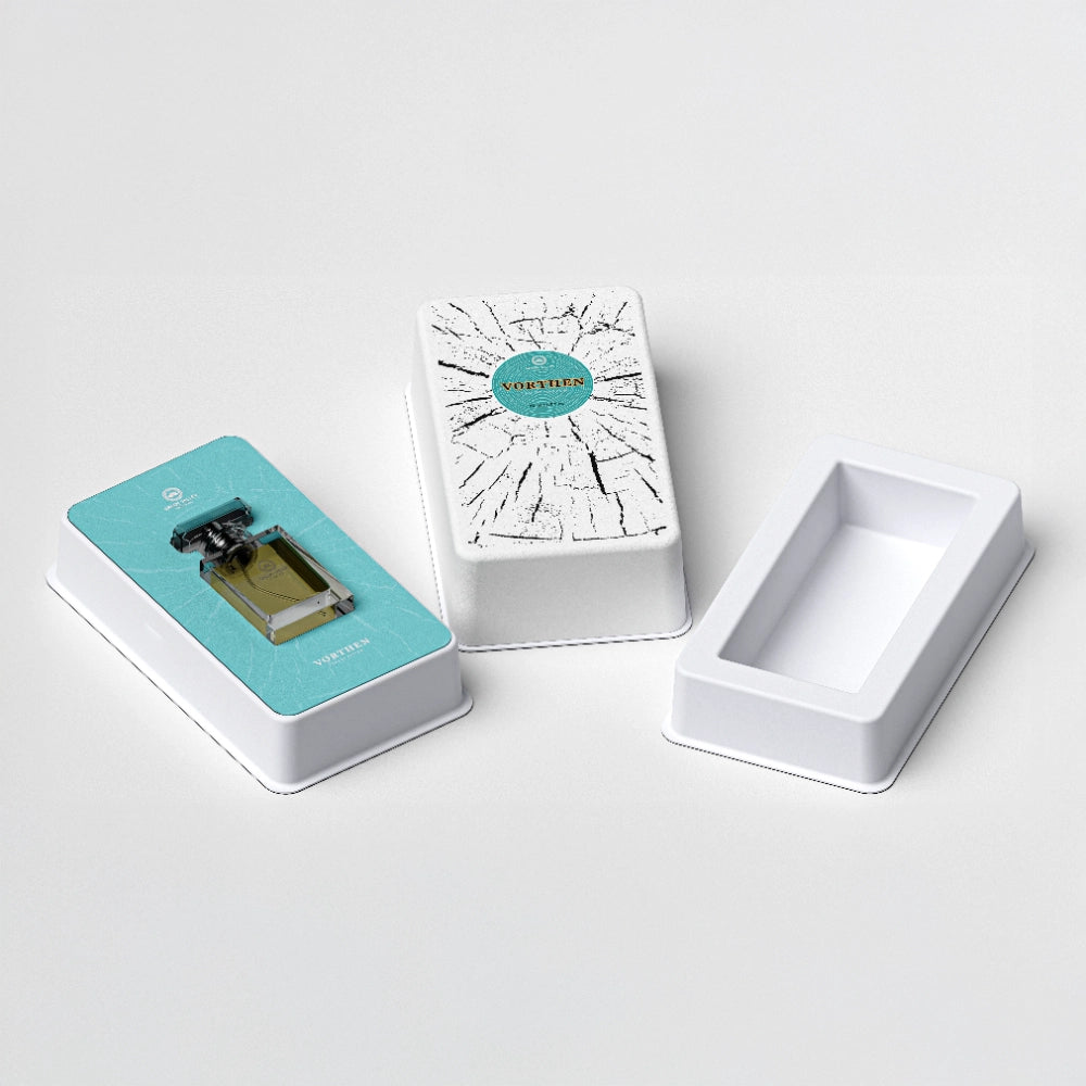 Teal Tree Ring Molded Pulp Perfume Box
