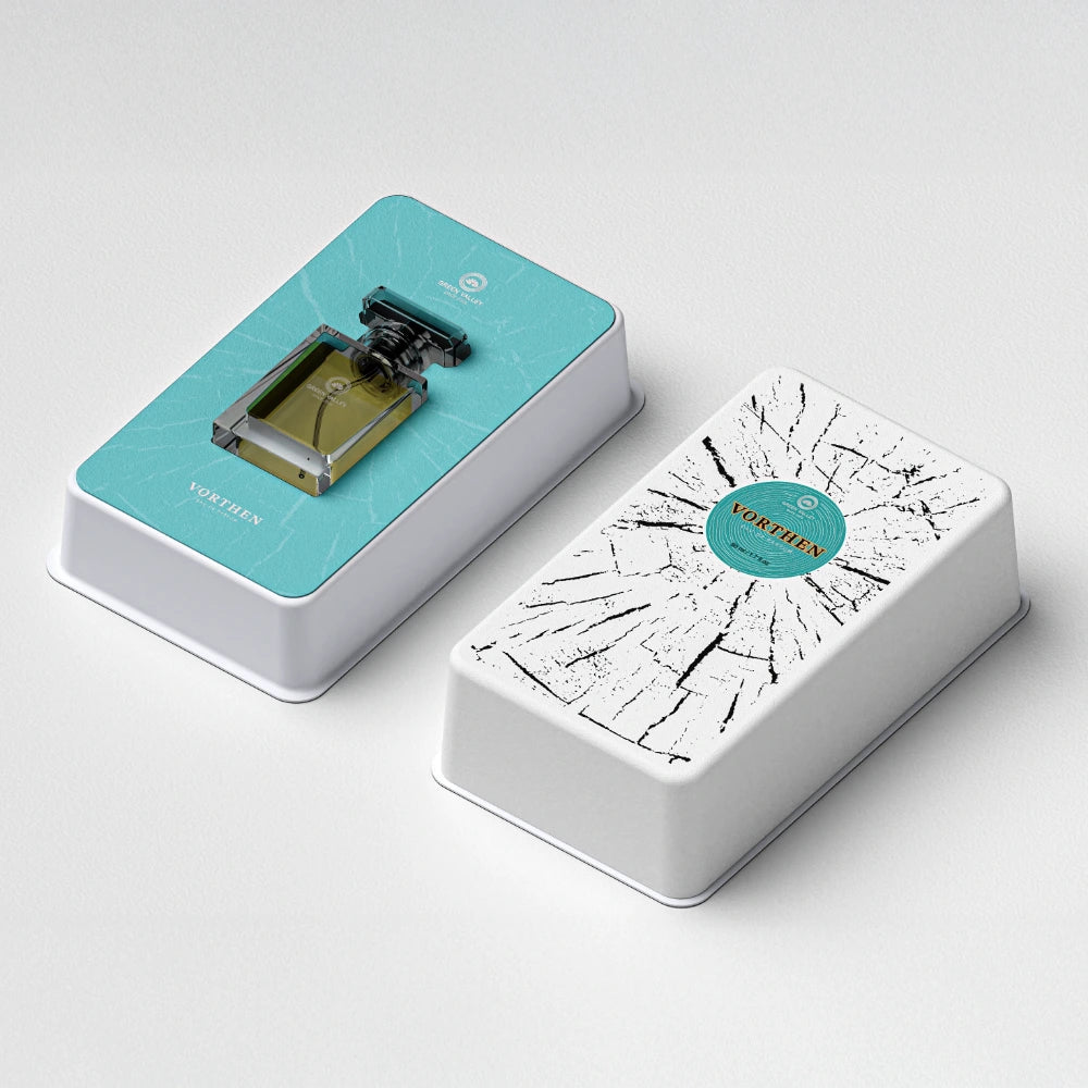 Teal Tree Ring Molded Pulp Perfume Box