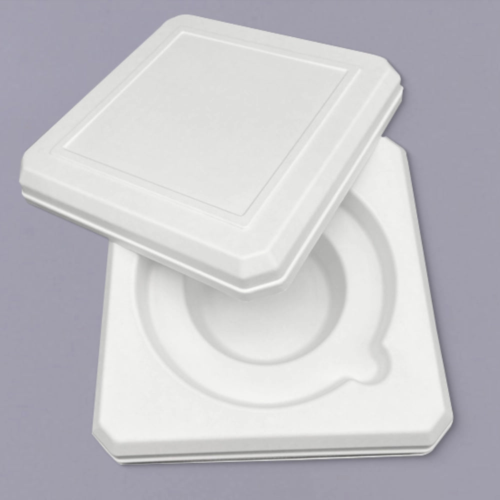 Natural Sustainable White Fiber Tea Box with Lid