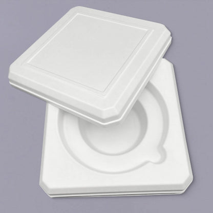 Natural Sustainable White Fiber Tea Box with Lid