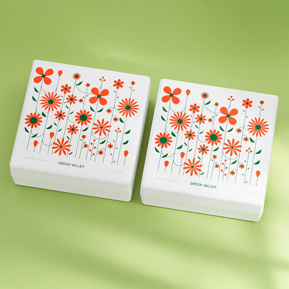 Orange Daisy Print Molded Pulp Perfume Gift Box