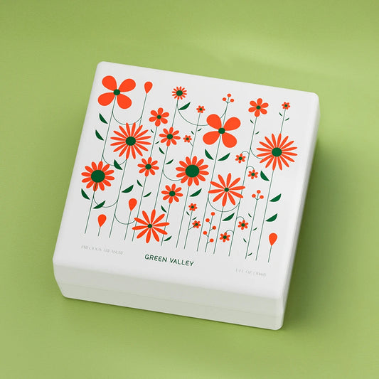 Orange Daisy Print Molded Pulp Perfume Gift Box