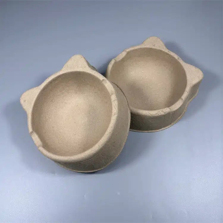 Cat Shaped Pulp Sustainable Pet Food Bowl