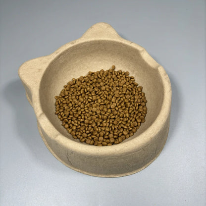 Cat Shaped Pulp Sustainable Pet Food Bowl