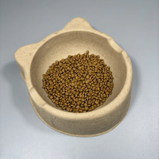 Cat Shaped Pulp Sustainable Pet Food Bowl