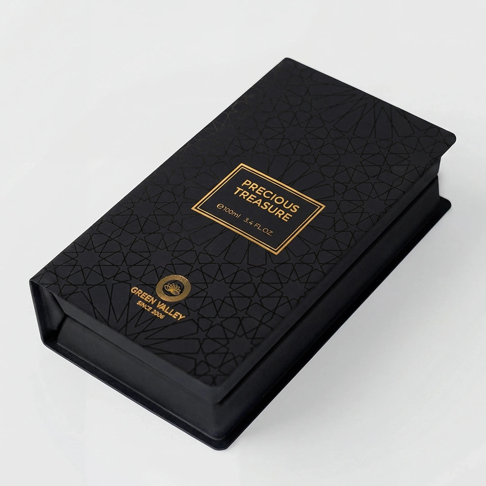 Black Arabic Emboss Stock Mold Perfume Box Wholesale - Otarapack