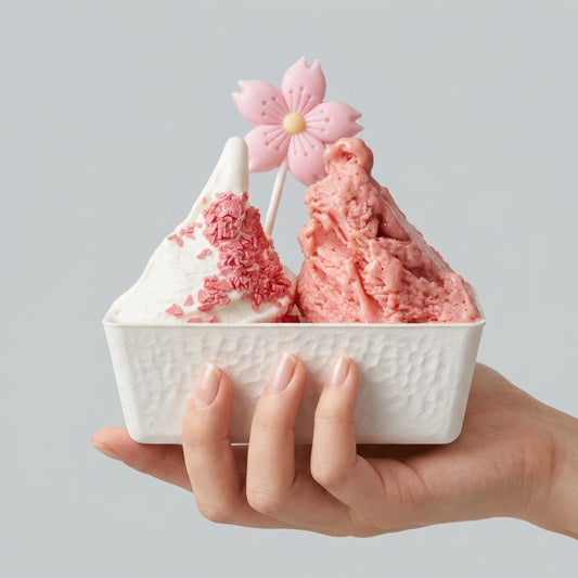 Molded Pulp Disposable Double Scoop Ice Cream Tub