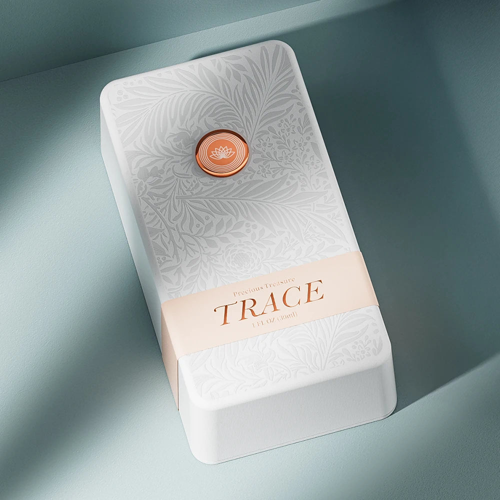 Red Logo Label Embossed Pattern Perfume Box