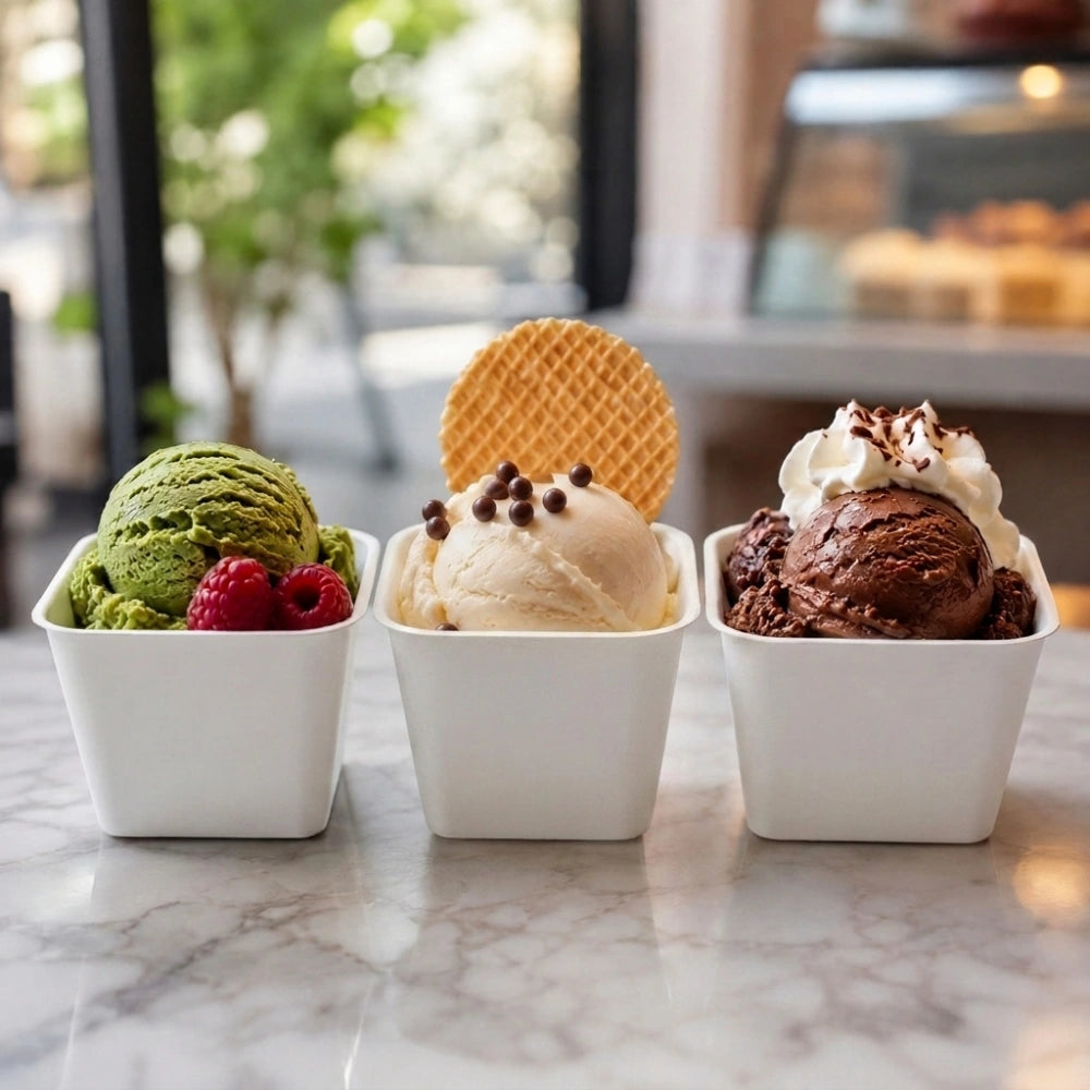 Biodegradable Molded Pulp Disposable Ice Cream Dessert Cup