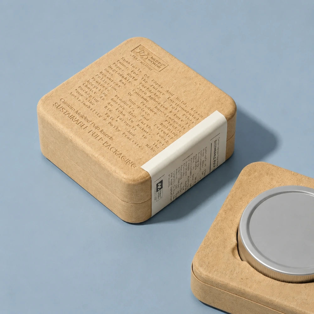 Natural Wood Color Solid Perfume Balm Molded Pulp Box