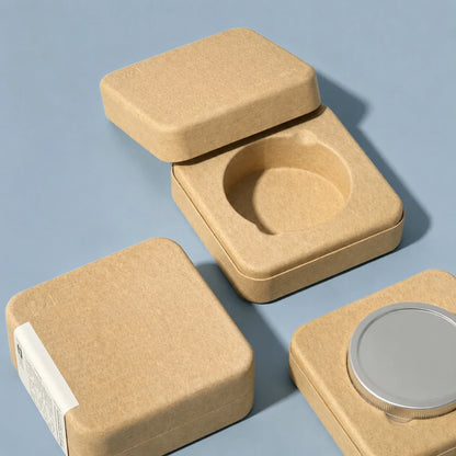 Natural Wood Color Solid Perfume Balm Molded Pulp Box