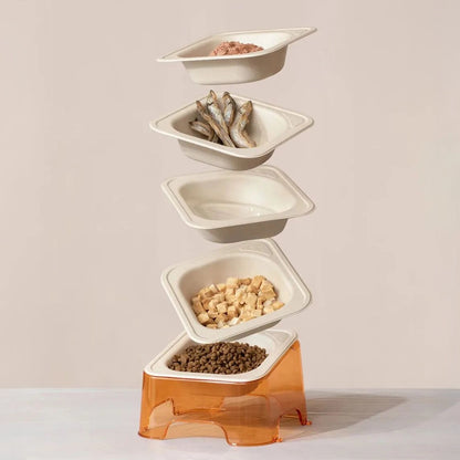 Square Sustainable Pet Food Cat Dog Bowl