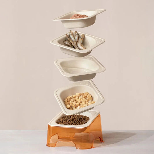 Square Sustainable Pet Food Cat Dog Bowl