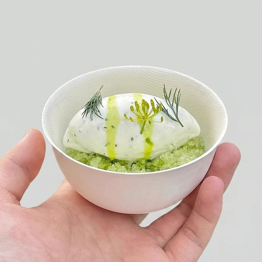 Tea Bowl Shape Molded Pulp Ice Cream Snack Cup