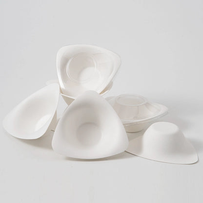 Triangle Disposable Molded Pulp Ice Cream Yogurt Bowl