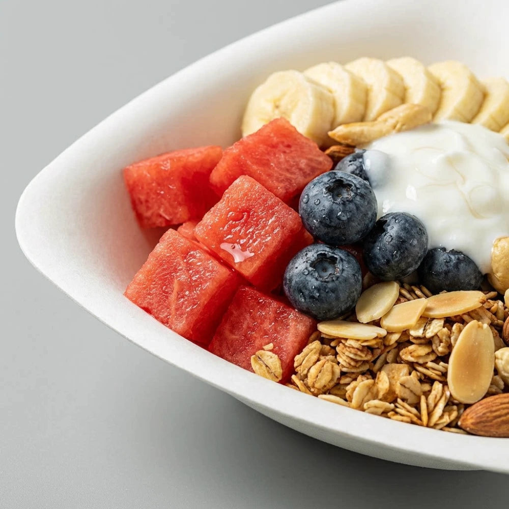 Triangle Disposable Molded Pulp Ice Cream Yogurt Bowl
